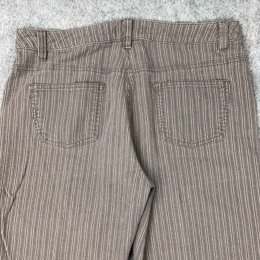 Isabella Bird Pants Women 14 Brown Striped Boot Cut Stretch Cotton Anthropologie - Picture 7 of 11